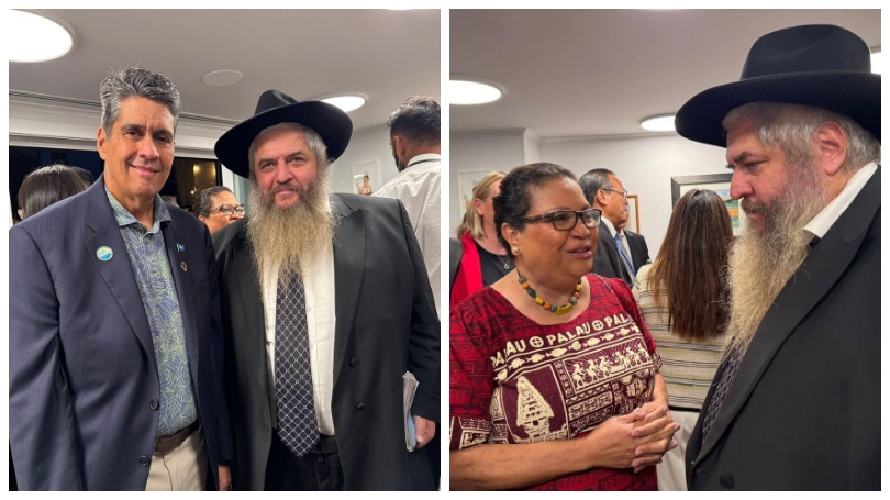 Рабин Асман з представниками влади Палау рабин асман, палау